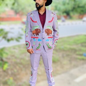 The Wild Buffalo Suit – Lavender with Western Embroidery