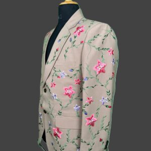 Garden Bloom Embroidered Luxury Blazer – Bespoke Floral Design by Fule Fashion House