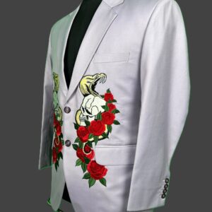 Luxury Gothic Rose & Skull Embroidered Blazer – Fule Fashion House
