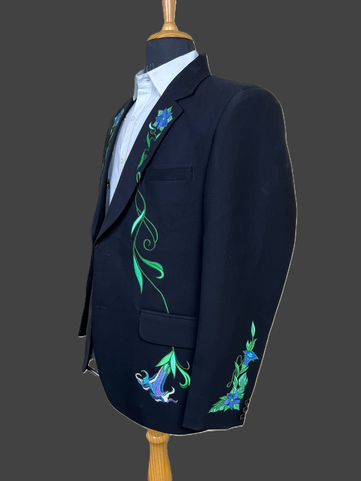 Midnight Bloom Embroidered Suit