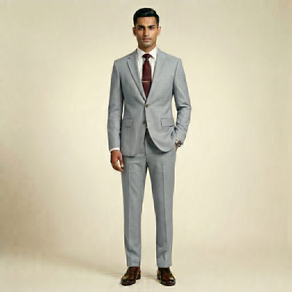 Opulent Silver Grey – Premium Men’s Full Suit