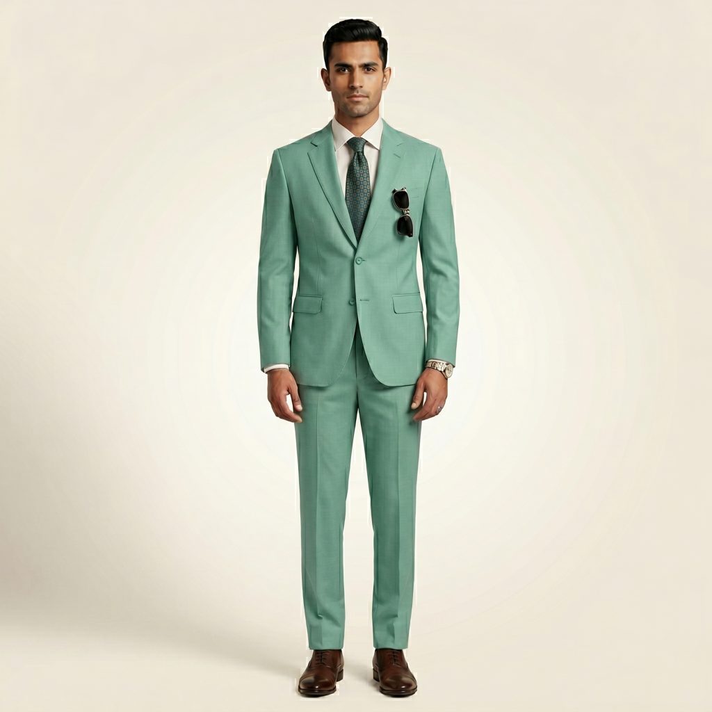 Opulent Teal Green – Premium Men’s Full Suit