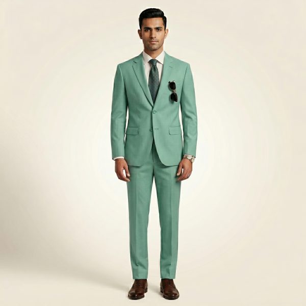 Opulent Teal Green – Premium Men’s Full Suit