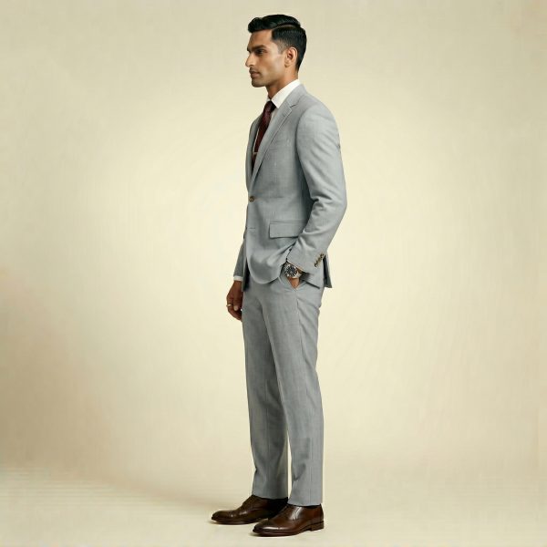 Opulent Silver Grey – Premium Men’s Full Suit