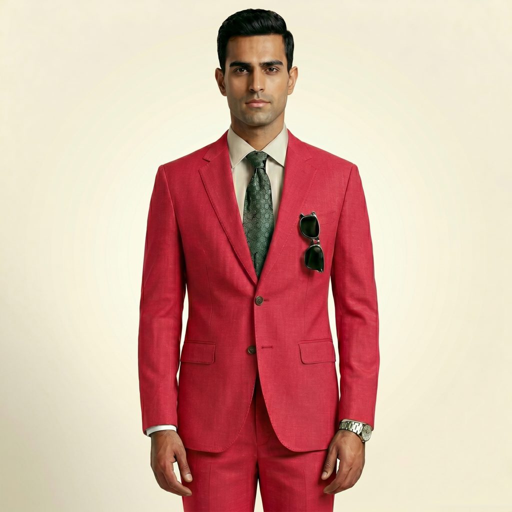 Couture Crimson Red – Premium Men’s Full Suit
