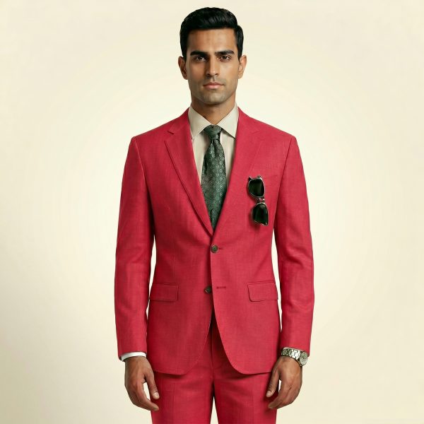 Couture Crimson Red – Premium Men’s Full Suit