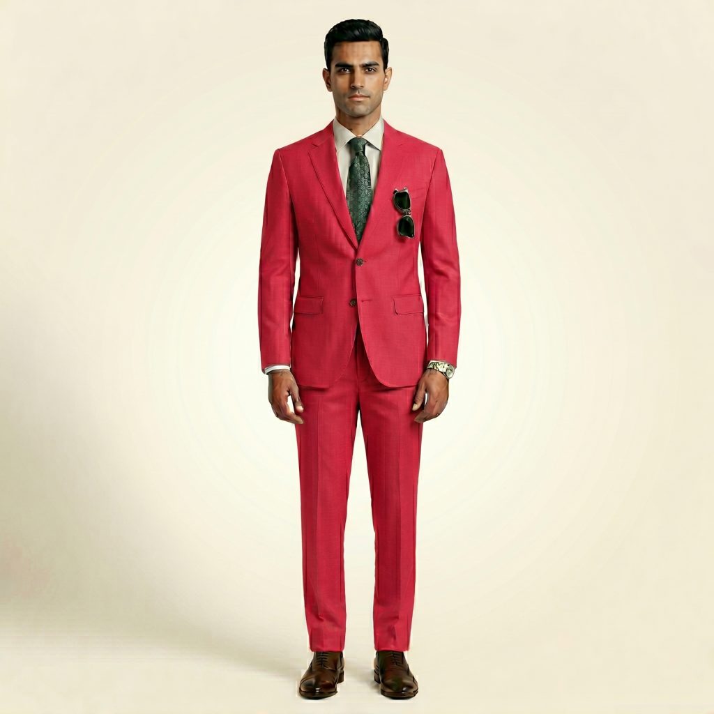 Couture Crimson Red – Premium Men’s Full Suit