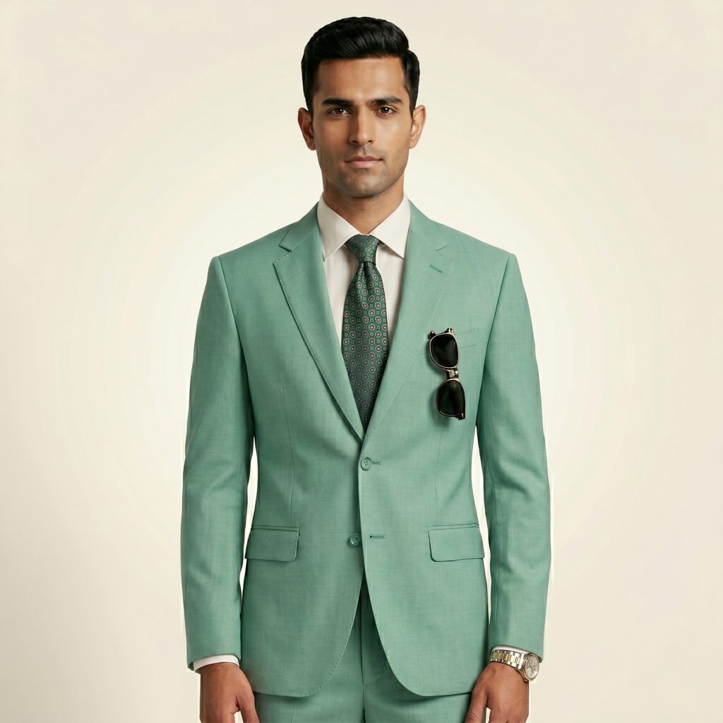 Opulent Teal Green – Premium Men’s Full Suit