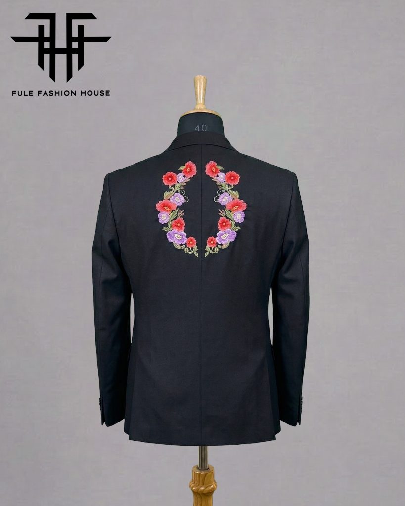 Grand Midnight Navy – Luxury Embroidered Full Suit
