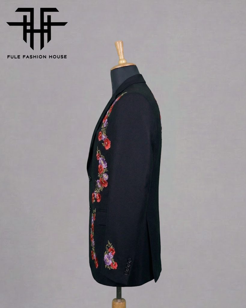 Grand Midnight Navy – Luxury Embroidered Full Suit