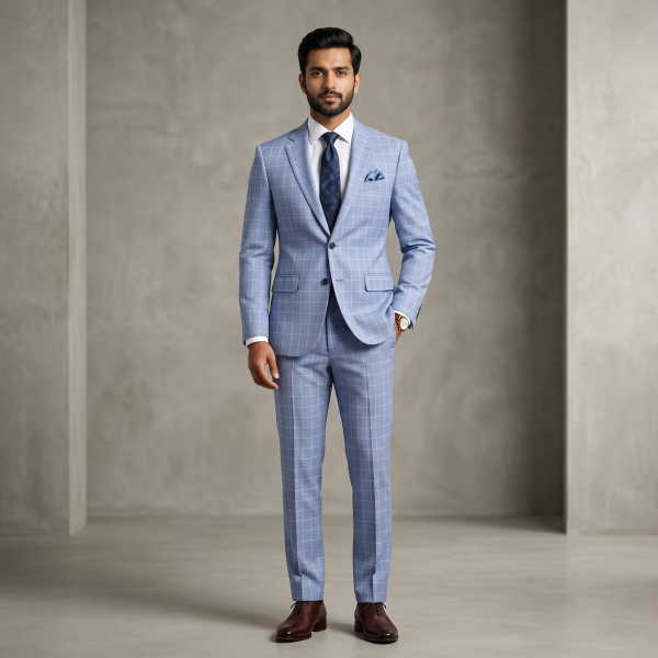 Majestic Powder Blue – Premium Men’s Full Suit