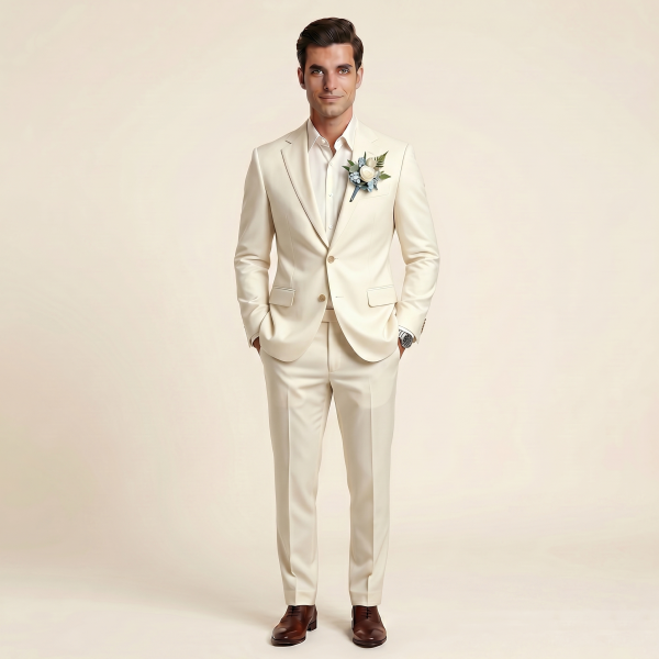 Exquisite Champagne Rose – Premium Men’s Full Suit