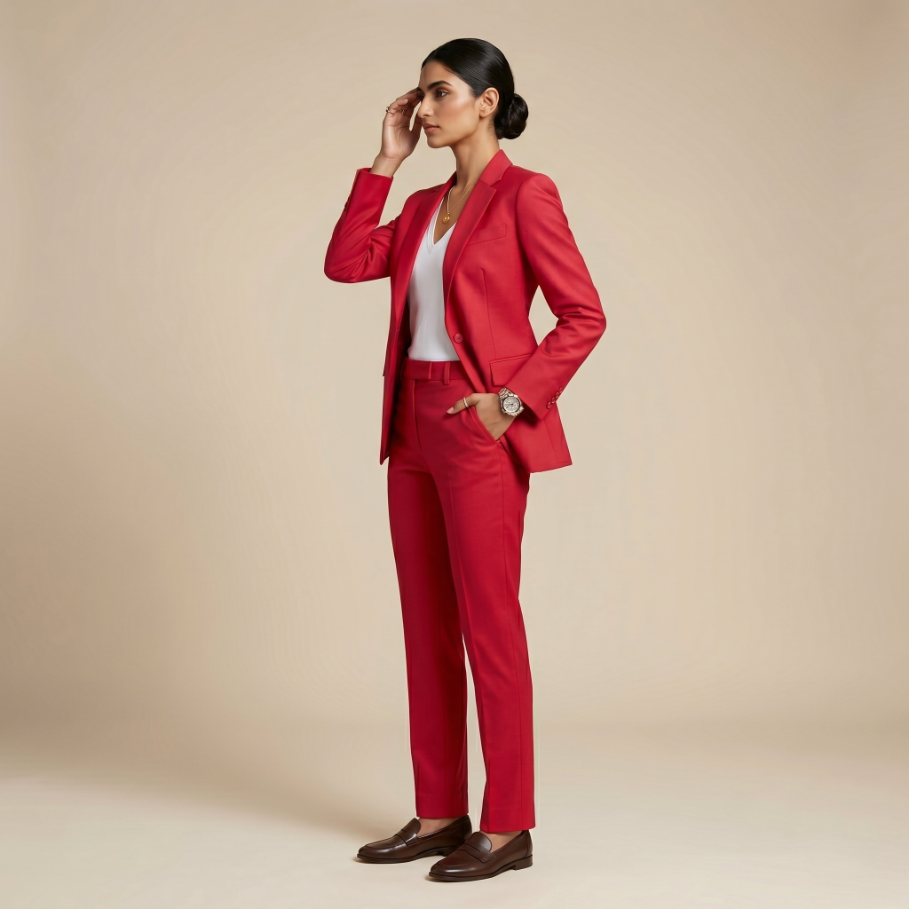 Regal Crimson Red – Premium Women’s Full Suit