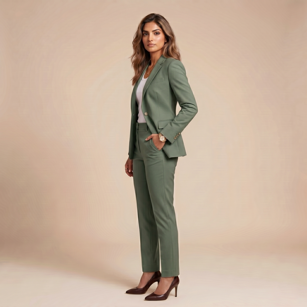 Exquisite Walnut Brown – Premium Women’s Full Suit