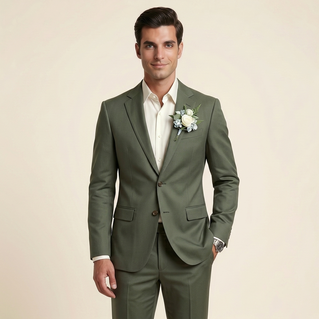 Elite Olive Green – Premium Men’s Full Suit