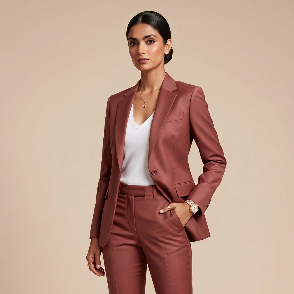 Regal Crimson Red – Premium Women’s Full Suit