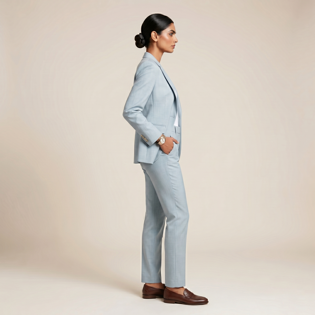 Classic Powder Blue – Premium Women’s Full Suit