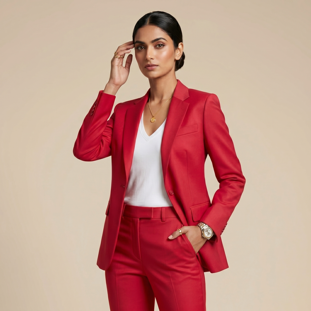 Regal Crimson Red – Premium Women’s Full Suit