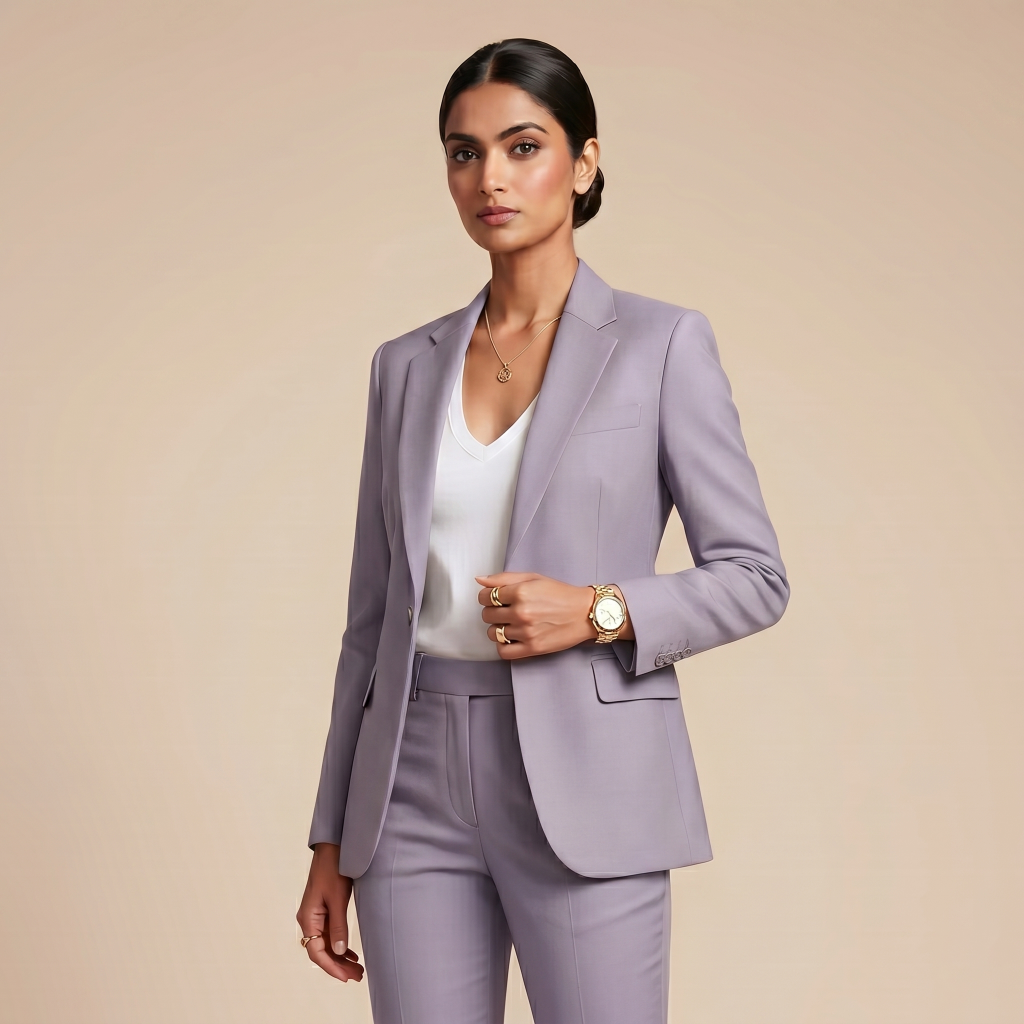 Refined Warm Taupe – Premium Women’s Full Suit