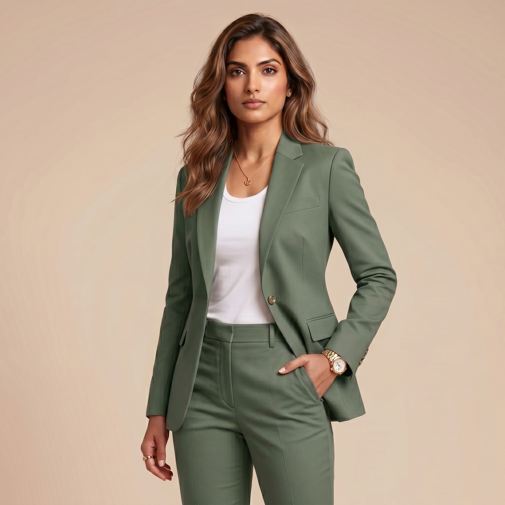 Exquisite Walnut Brown – Premium Women’s Full Suit