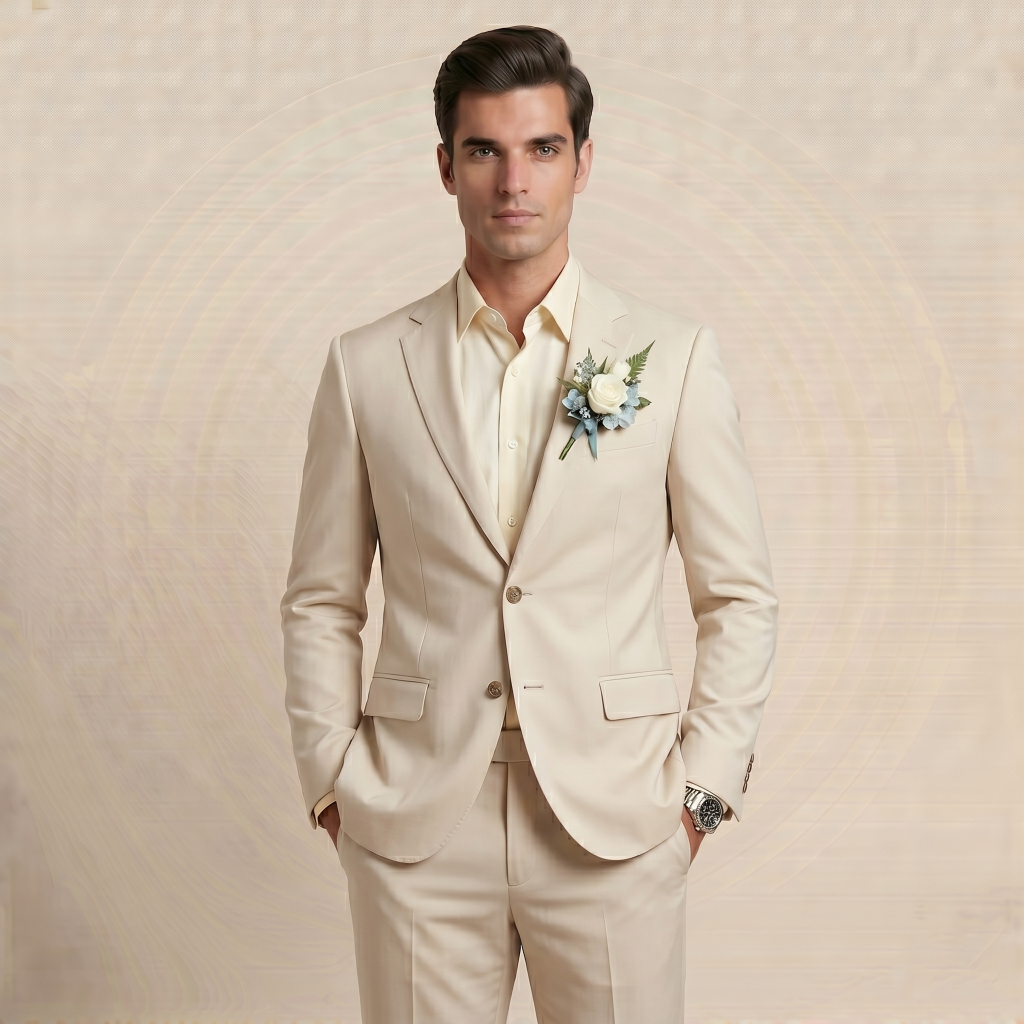 Signature Champagne Rose – Premium Men’s Full Suit