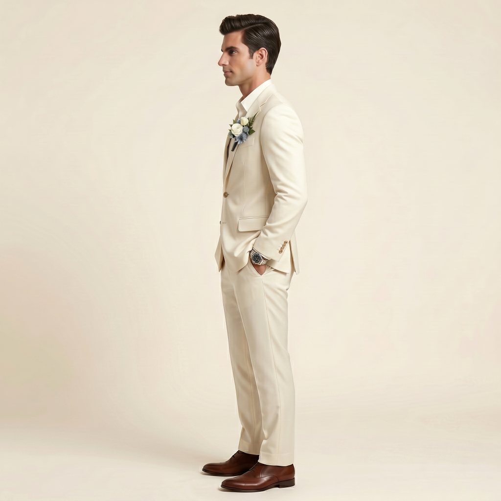 Exquisite Champagne Rose – Premium Men’s Full Suit