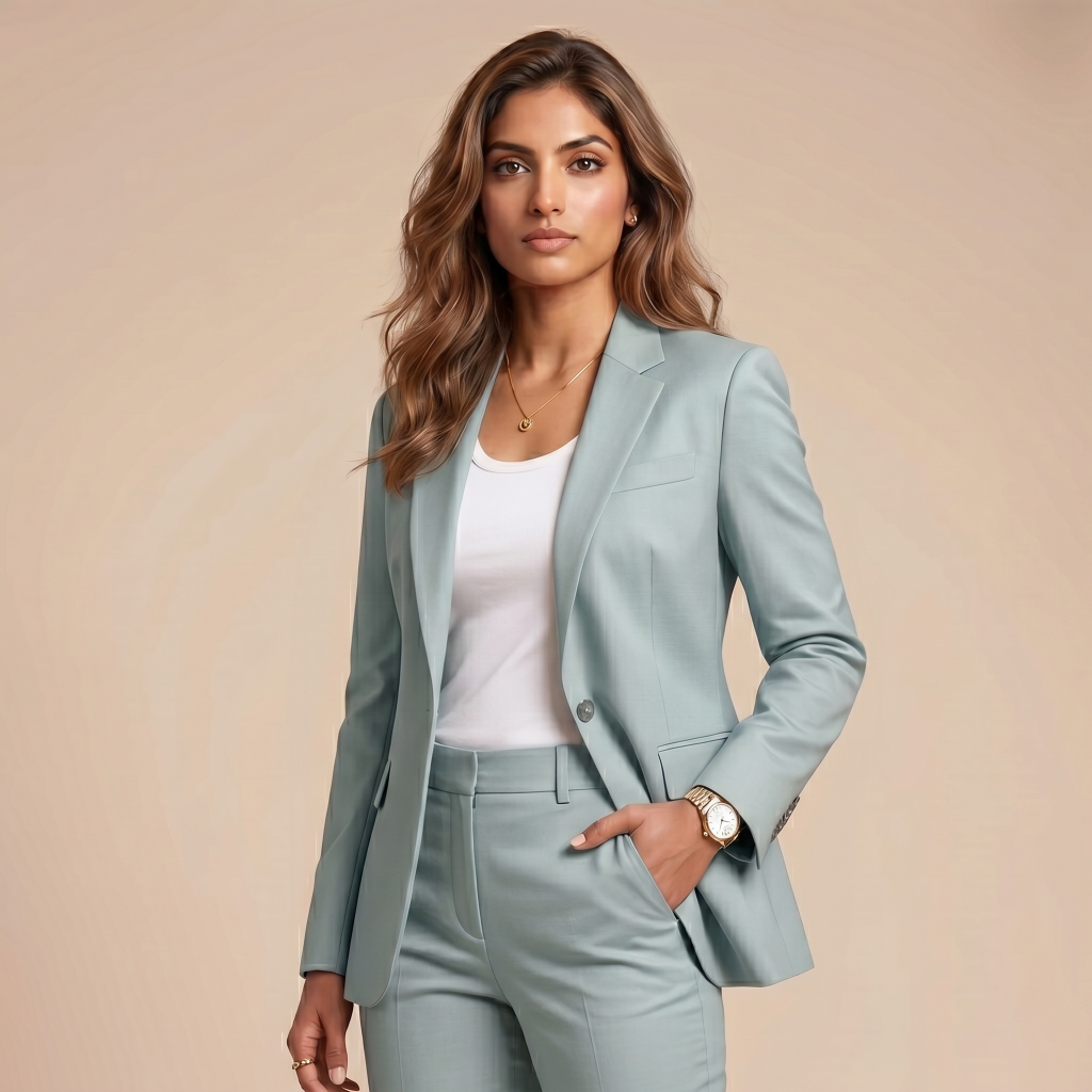 Couture Silver Grey – Premium Women’s Full Suit
