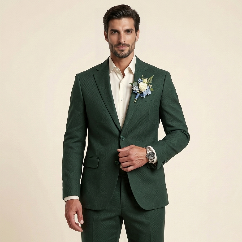 Opulent Deep Forest Green – Premium Men’s Full Suit