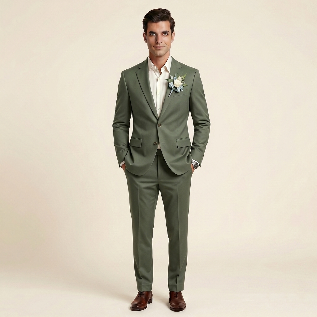 Elite Olive Green – Premium Men’s Full Suit