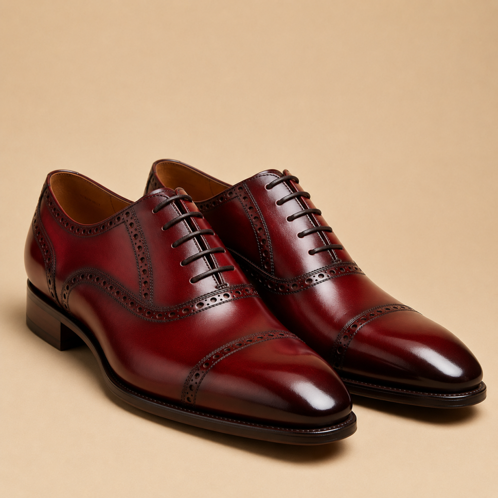 Men’s Leather Shoe – Crimson