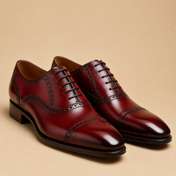Men’s Leather Shoe – Crimson