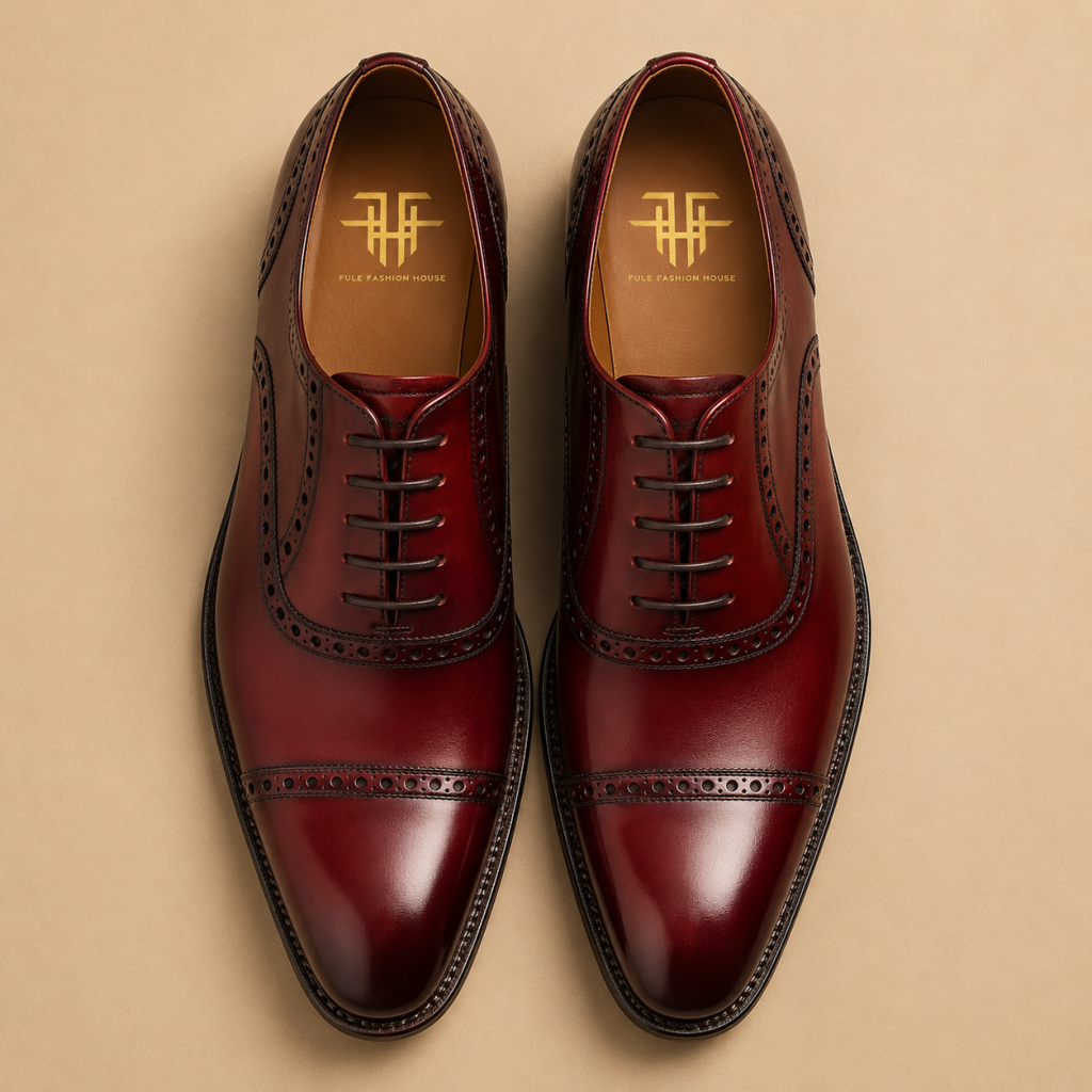 Men’s Leather Shoe – Crimson