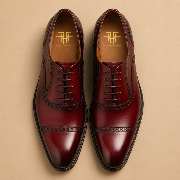 Men’s Leather Shoe – Crimson