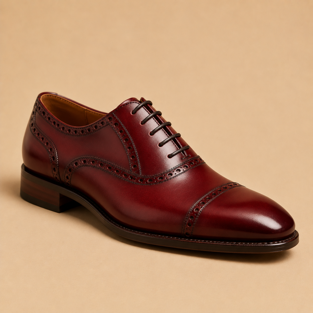 Men’s Leather Shoe – Crimson